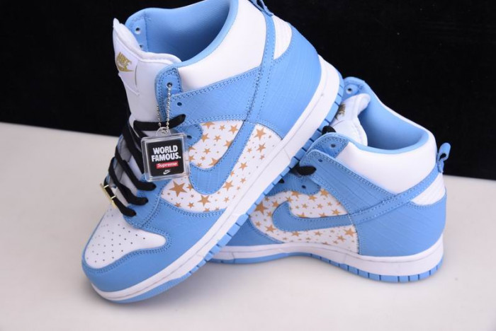 nike dunk high pro sb s*upre*me blue stars -307385-141