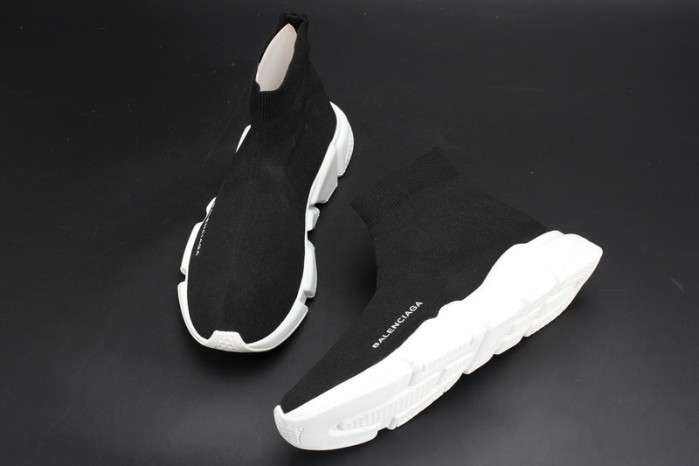 bl stretch mesh high top sneaker black white