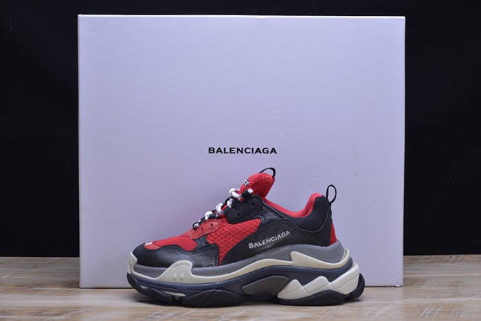 bl triple s sneakers red black