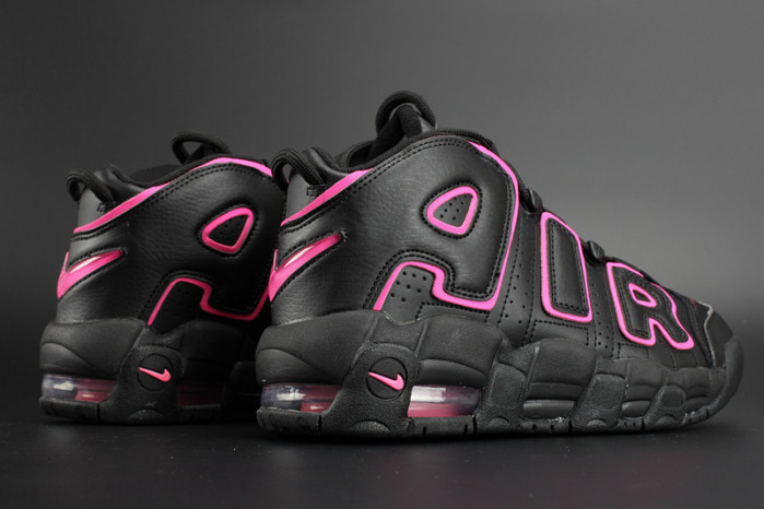 nike air more uptempo gs “hyper pink” black/ pink womens 415082-003