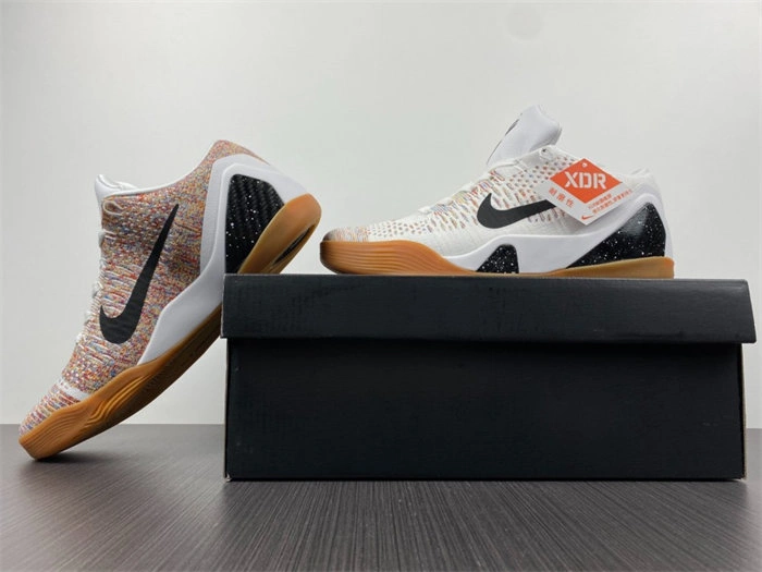 Vibrant Nike Kobe 9 Elite  Low HTM Milan White Multi-Color 698595- 5014